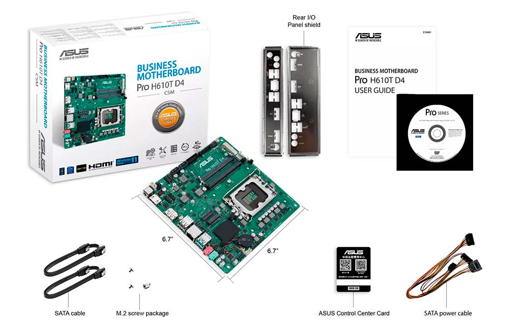 ASUS Pro H610T D4-CSM – материнская плата в формате Thin Mini-ITX для процессоров Core 12-го поколения