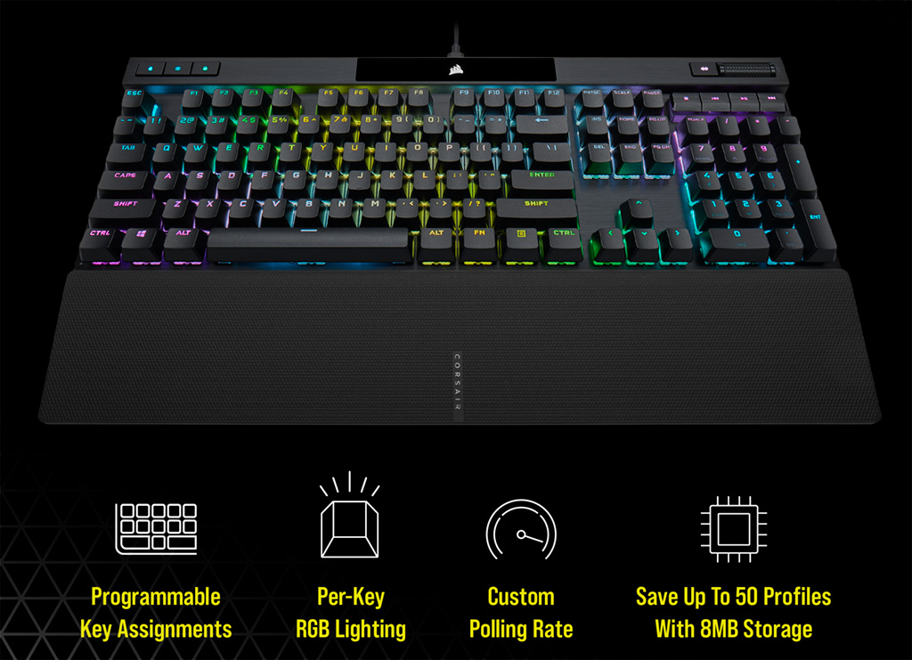Клавиатура Corsair K70 RGB Pro характеризуется частотой опроса 8000 Гц