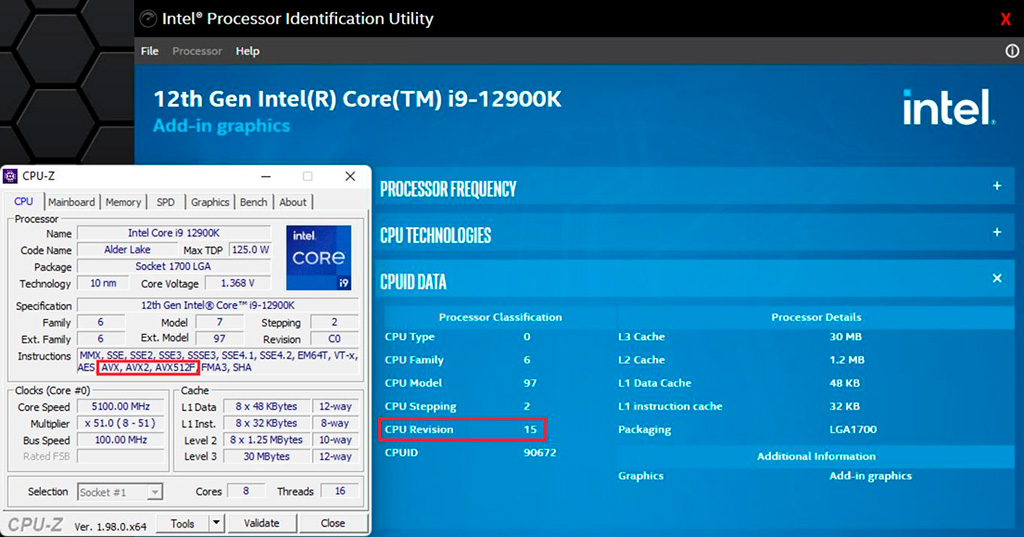 Intel отключит поддержку инструкций AVX-512 в процессорах Alder Lake на уровне кремния
