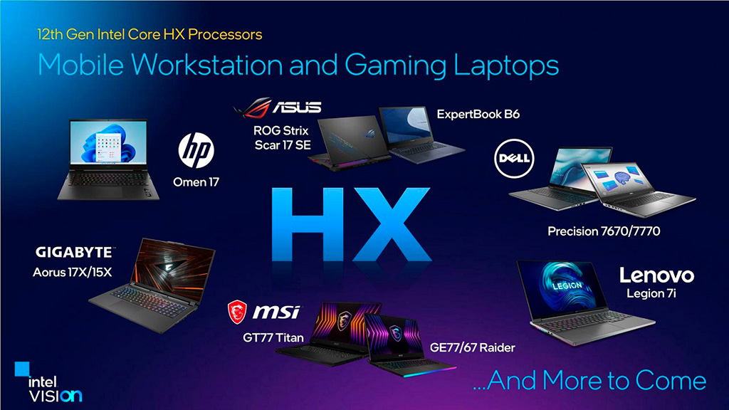 Intel выпустила мобильные процессоры Alder Lake-HX
