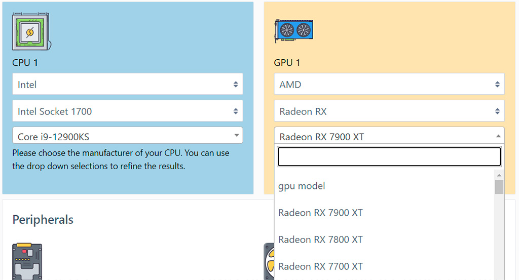 В онлайн-калькуляторе мощности БП Seasonic появились видеокарты Radeon RX 7000