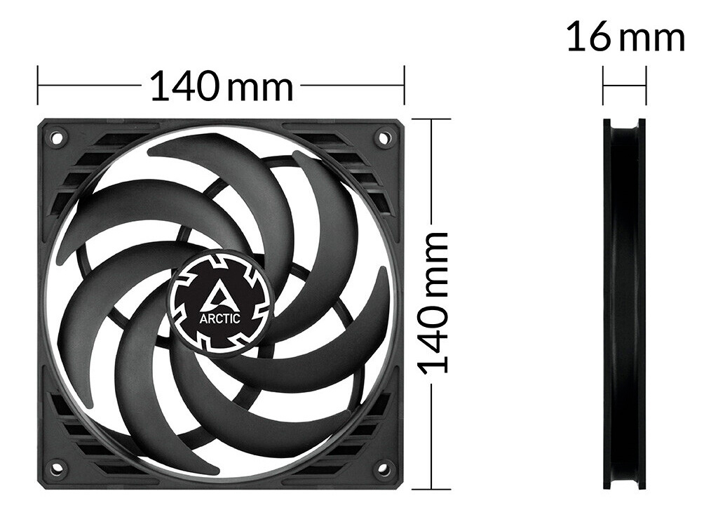 Arctic P14 Slim – вентиляторы в редком типоразмере 140 х 16 мм