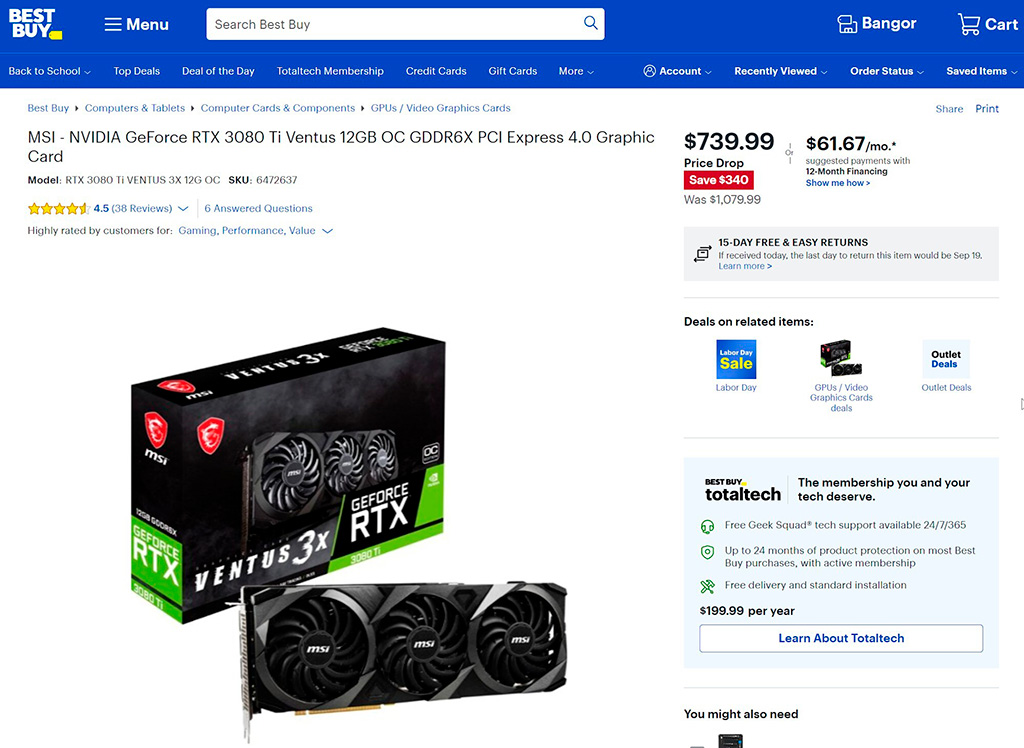 Старшие видеокарты NVIDIA RTX 3000 продолжают стремительно дешеветь