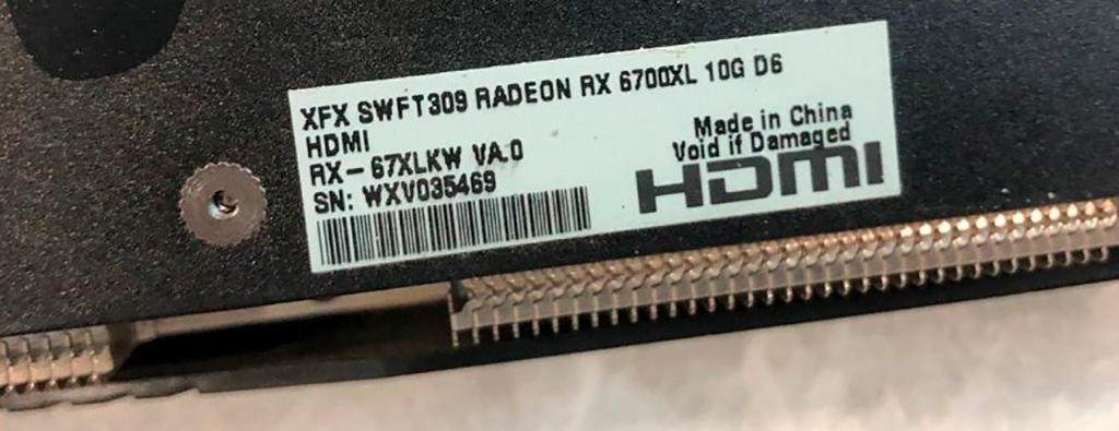 Замечена необычная видеокарта XFX Radeon RX 6700 XL