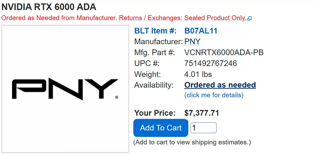 Профессиональная видеокарта NVIDIA RTX 6000 появилась в продаже