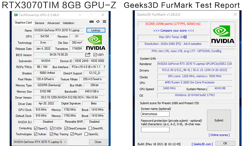Десктопная GeForce RTX 3070 Ti теперь тоже появилась на мобильном GPU