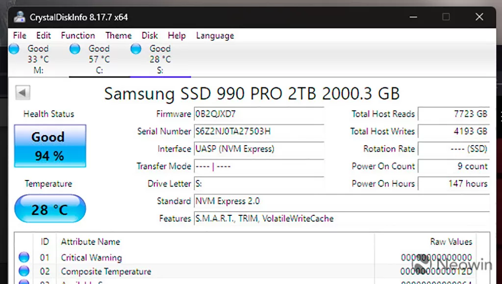 У топового SSD Samsung 990 Pro проблемы с ресурсом