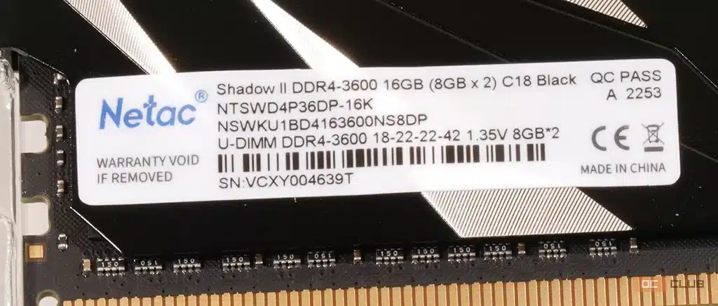Netac Shadow II DDR4-3600 2x 8 ГБ (NTSWD4P36DP-16K): обзор. Как повезёт