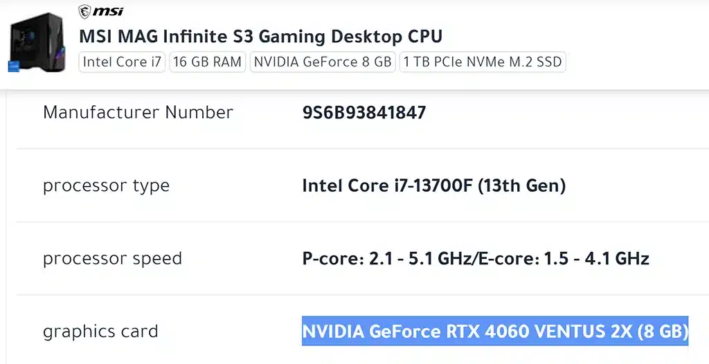 MSI ненароком «засветила» видеокарты GeForce RTX 4060 (Ti)