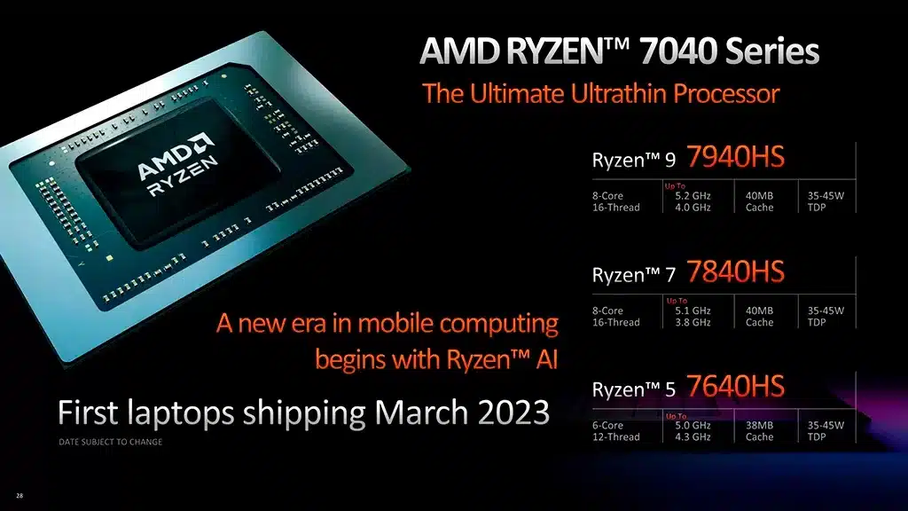 AMD пояснила разницу между мобильными Ryzen 7040H и Ryzen 7040HS