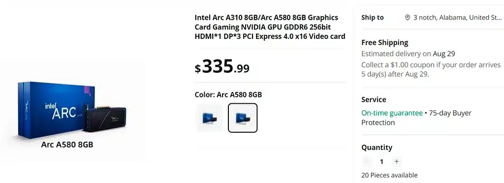 Так и не выпущенная видеокарта Intel Arc A580 продаётся на AliExpress