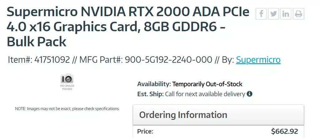 На подходе NVIDIA RTX 2000 – самая младшая профессиональная видеокарта NVIDIA