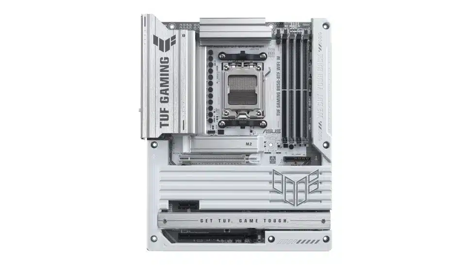 ASUS представляет материнскую плату TUF Gaming B850-BTF WiFi W с кастомным GPU-слотом на 600 Вт и скрытыми разъёмами