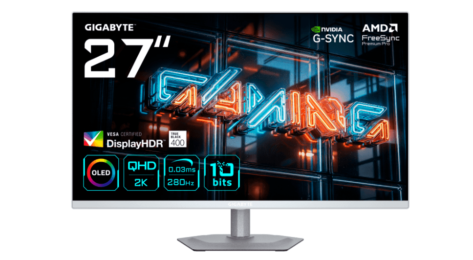 GIGABYTE MO27Q2A ICE: первый QHD OLED-монитор с ClearMR 15000 и частотой 280 Гц