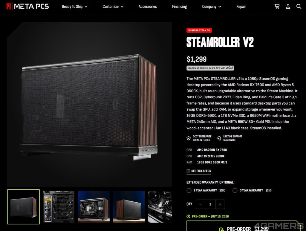 Первый сторонний ПК со SteamOS
